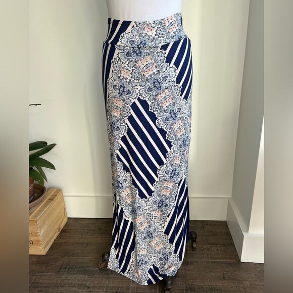 ANTHROPOLOGIE MAEVE VERANDA STRIPED FLORAL MAXI SKIRT SIZE SMALL - Picture 2 of 8
